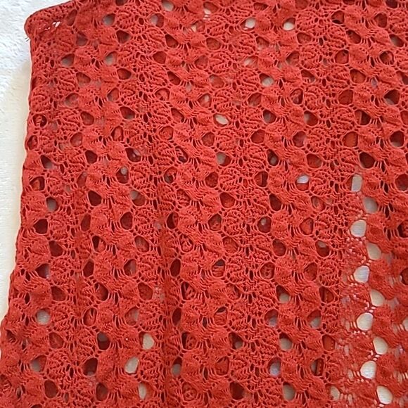 Mimi Chica Women's XS Crochet Rusty Red Overlay Tank Top Criss Cross Back Boho - Picture 7 of 15
